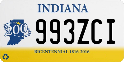 IN license plate 993ZCI