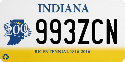 IN license plate 993ZCN