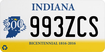 IN license plate 993ZCS