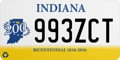 IN license plate 993ZCT