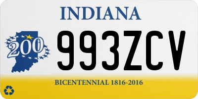 IN license plate 993ZCV