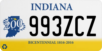 IN license plate 993ZCZ