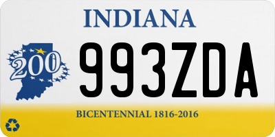 IN license plate 993ZDA