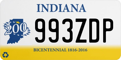 IN license plate 993ZDP