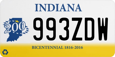 IN license plate 993ZDW