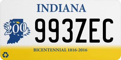 IN license plate 993ZEC