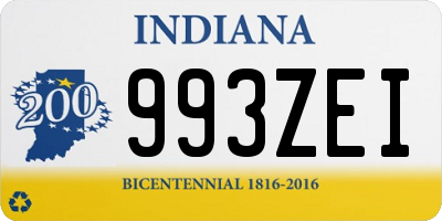 IN license plate 993ZEI