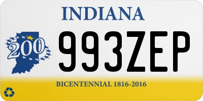 IN license plate 993ZEP