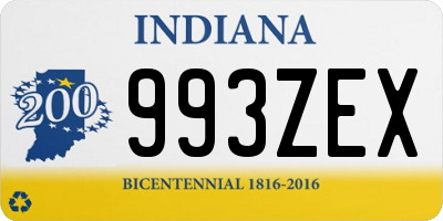 IN license plate 993ZEX