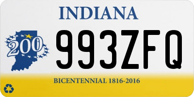 IN license plate 993ZFQ