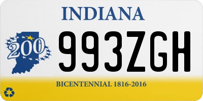 IN license plate 993ZGH