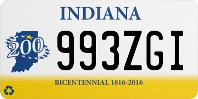 IN license plate 993ZGI