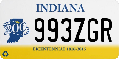 IN license plate 993ZGR