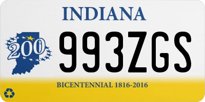 IN license plate 993ZGS