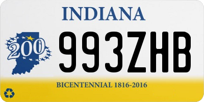 IN license plate 993ZHB