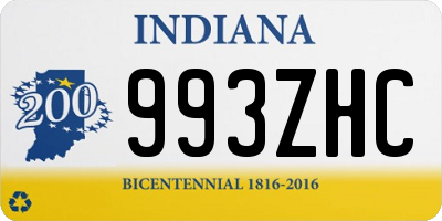 IN license plate 993ZHC