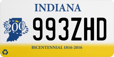 IN license plate 993ZHD