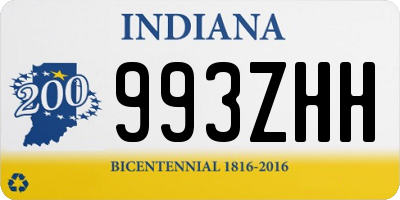 IN license plate 993ZHH