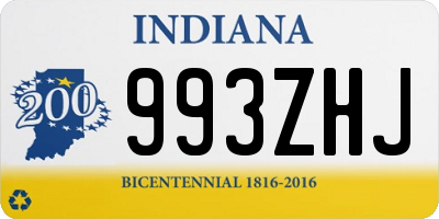 IN license plate 993ZHJ