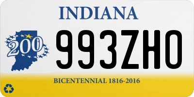 IN license plate 993ZHO