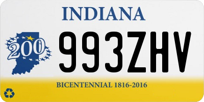 IN license plate 993ZHV