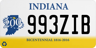 IN license plate 993ZIB