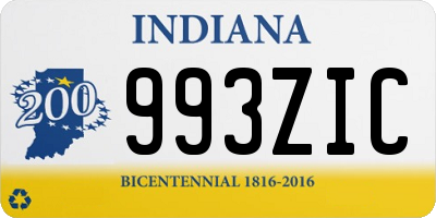 IN license plate 993ZIC