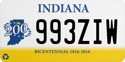 IN license plate 993ZIW