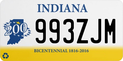 IN license plate 993ZJM