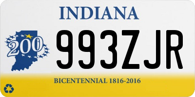 IN license plate 993ZJR