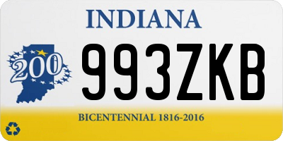 IN license plate 993ZKB