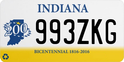 IN license plate 993ZKG