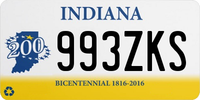 IN license plate 993ZKS