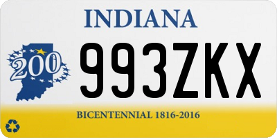 IN license plate 993ZKX