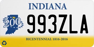 IN license plate 993ZLA