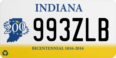 IN license plate 993ZLB