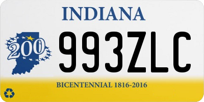 IN license plate 993ZLC