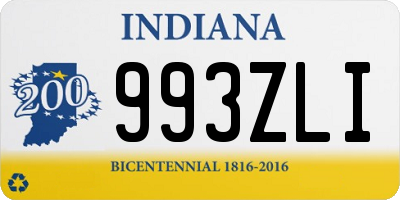 IN license plate 993ZLI