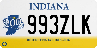 IN license plate 993ZLK