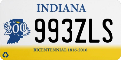 IN license plate 993ZLS