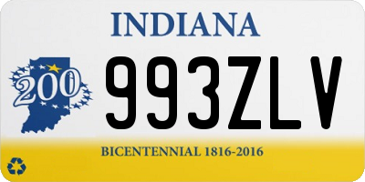 IN license plate 993ZLV