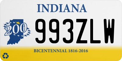 IN license plate 993ZLW