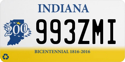 IN license plate 993ZMI