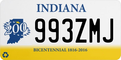 IN license plate 993ZMJ