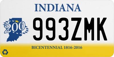 IN license plate 993ZMK