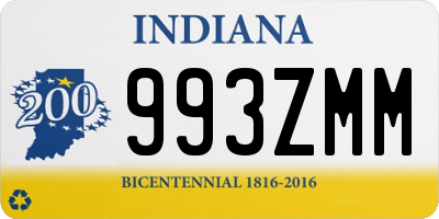 IN license plate 993ZMM