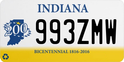 IN license plate 993ZMW