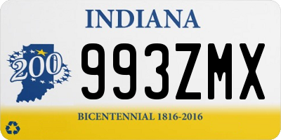 IN license plate 993ZMX