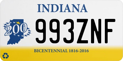 IN license plate 993ZNF