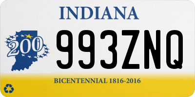 IN license plate 993ZNQ